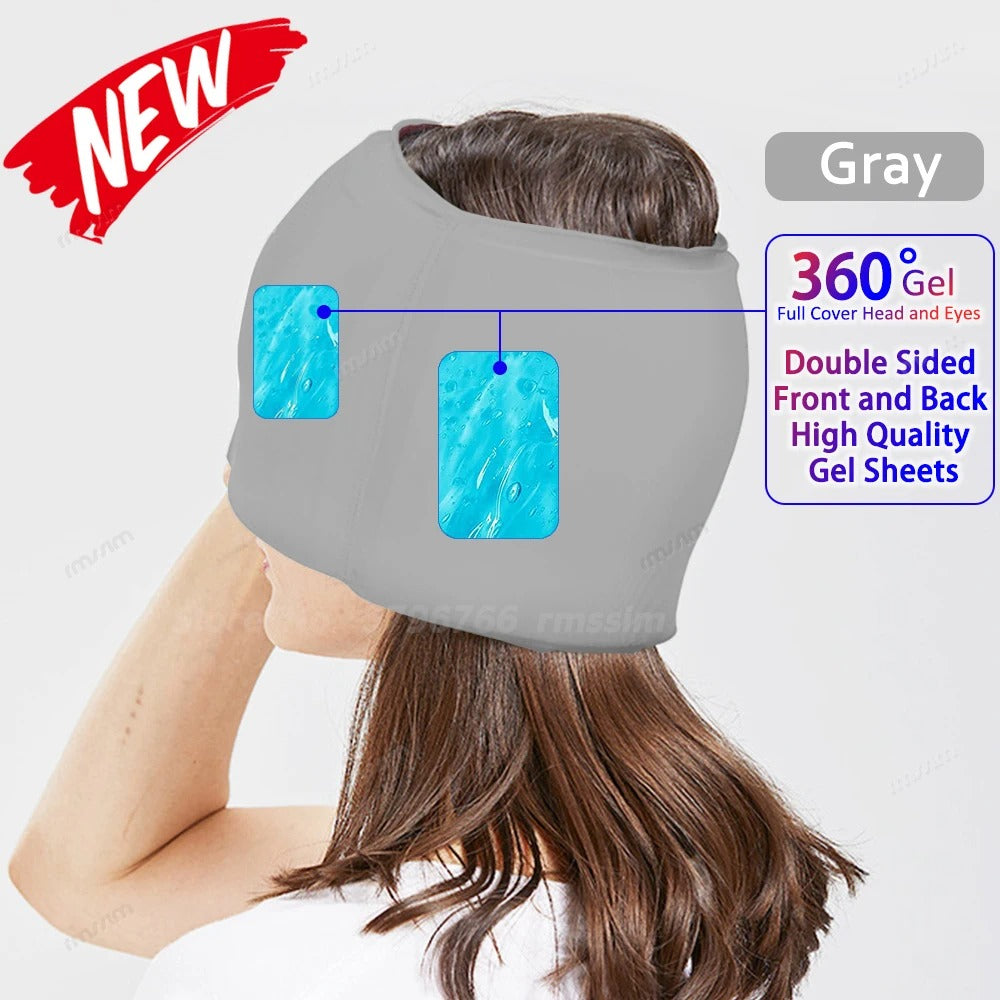 Gel ice head wrap headache therapy