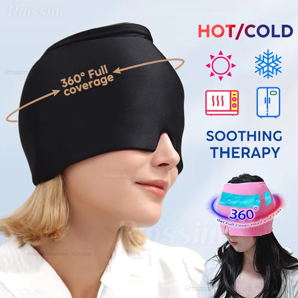 Gel ice head wrap headache therapy