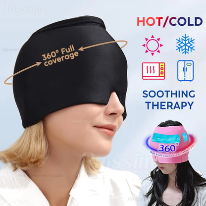 Gel ice head wrap headache therapy