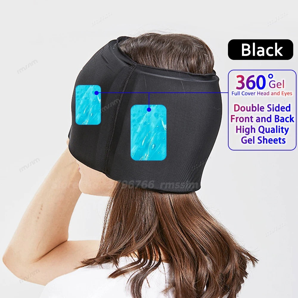 Gel ice head wrap headache therapy